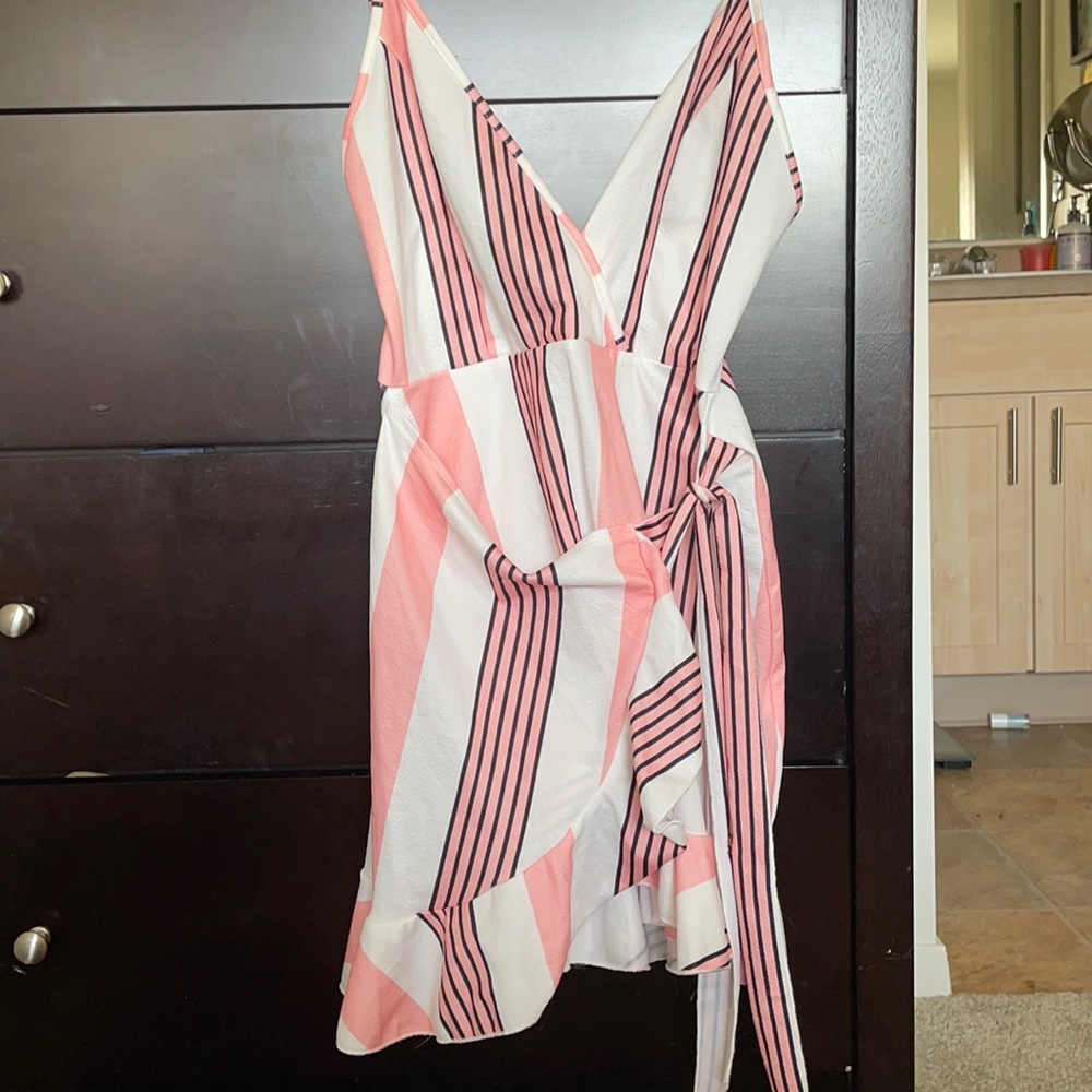 Spaghetti strap wrap dress